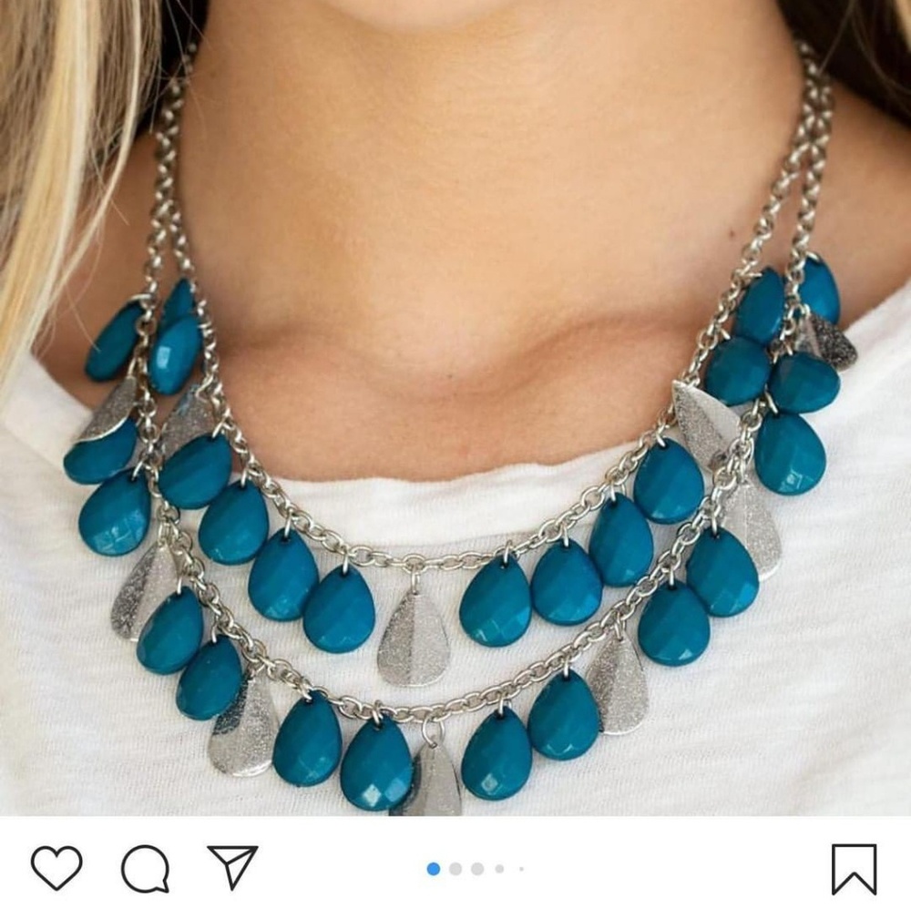 Blue and Silver Necklace & Earrings